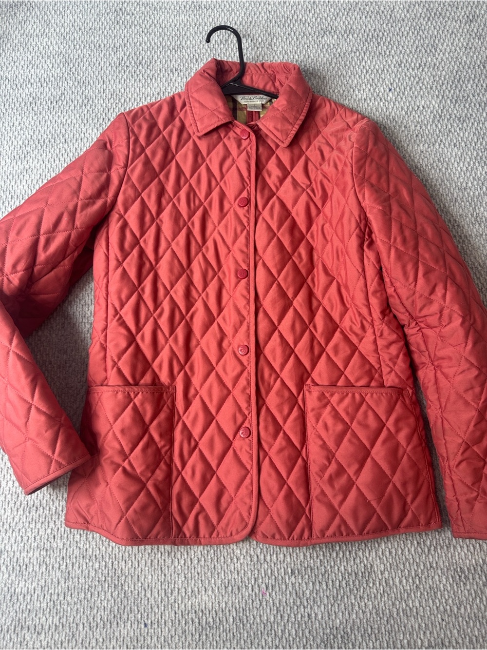 Brooks Brothers Quilted Jacket Sz 6 Women’s Orange / Peach